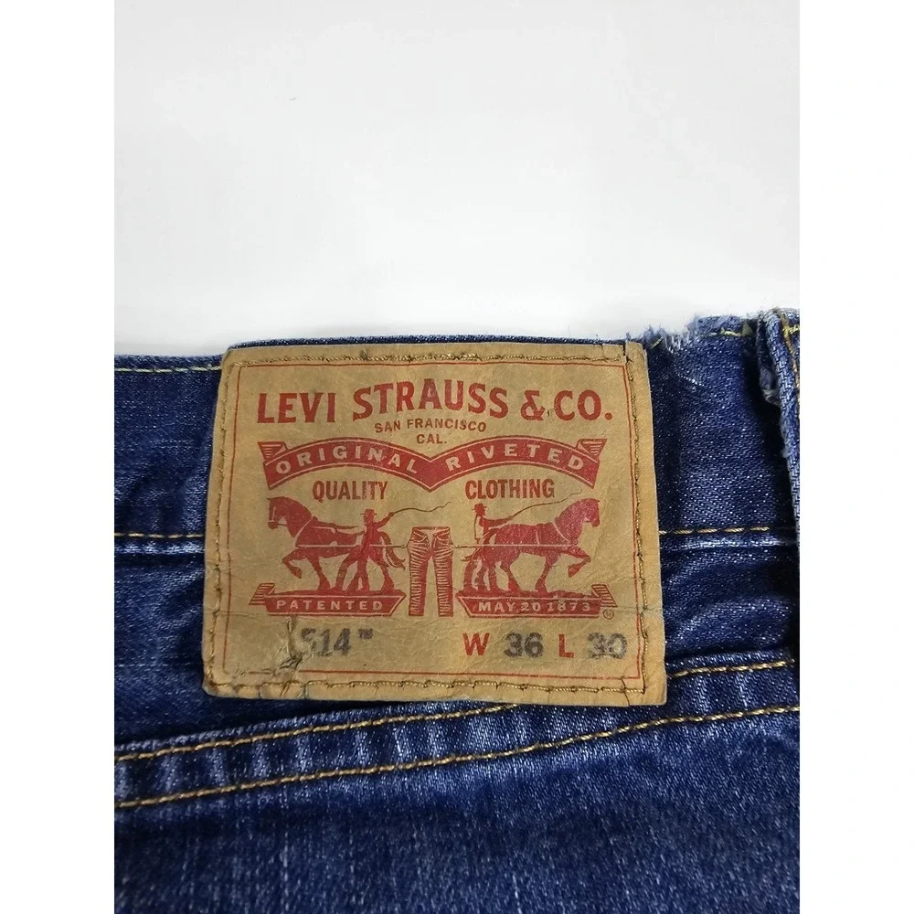 Levis Jeans 514 Straight Fit Medium Wash Men's Size 36x30‎ Honeycomb Denim